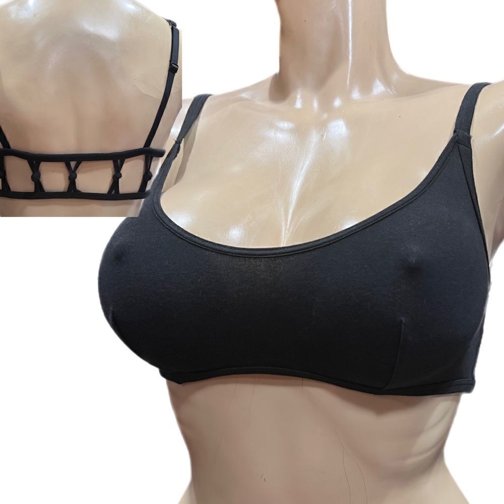Victoria’s Secret sexy Strappy back cotton unlined bralette bra black